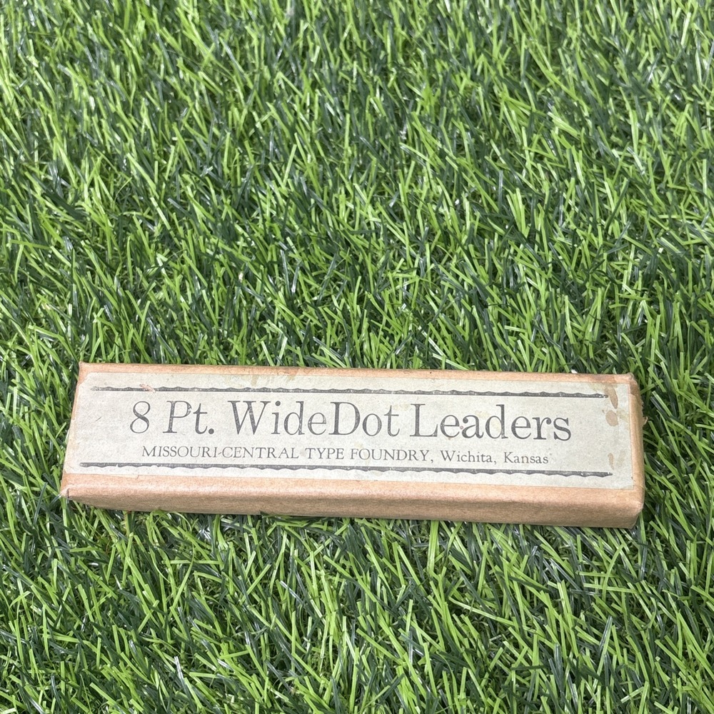 NOS 8 Pt Wide Dot Leaders Letterpress Type Missouri Central Wichita KS Sealed